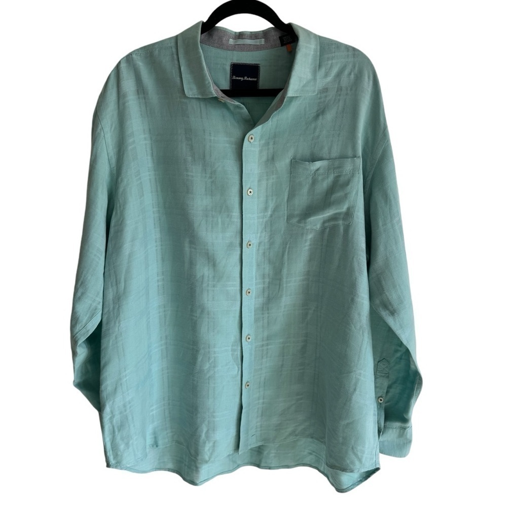 Tommy Bahama Linen-Blend Long Sleeve Button Down Shirt, Size XXL